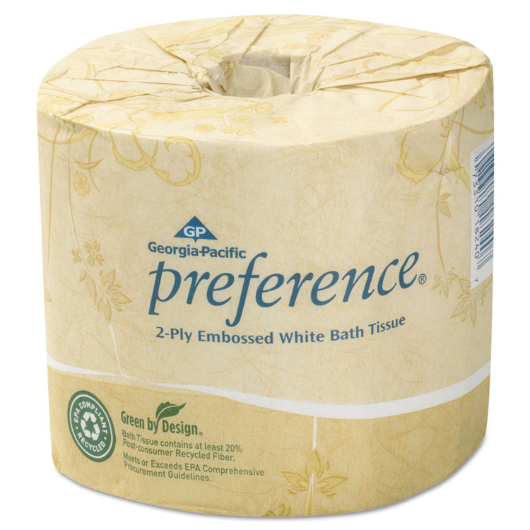 Picture of 95% Recycled Embossed 2-Ply Toilet Tissue, 550 Sheet/Roll, 80 Rolls/Carton