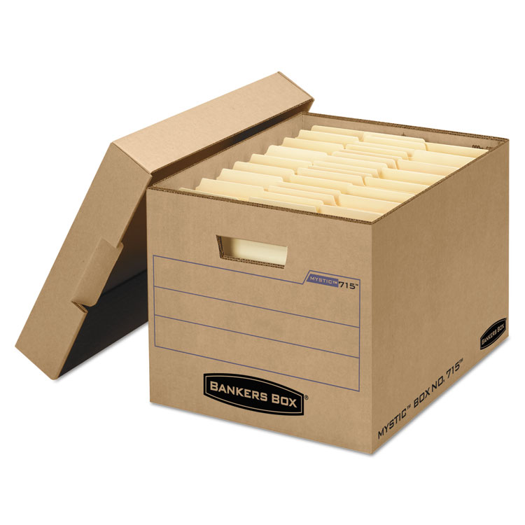 Picture of Filing Storage Box with Locking Lid, Letter/Legal, Kraft, 25/Carton