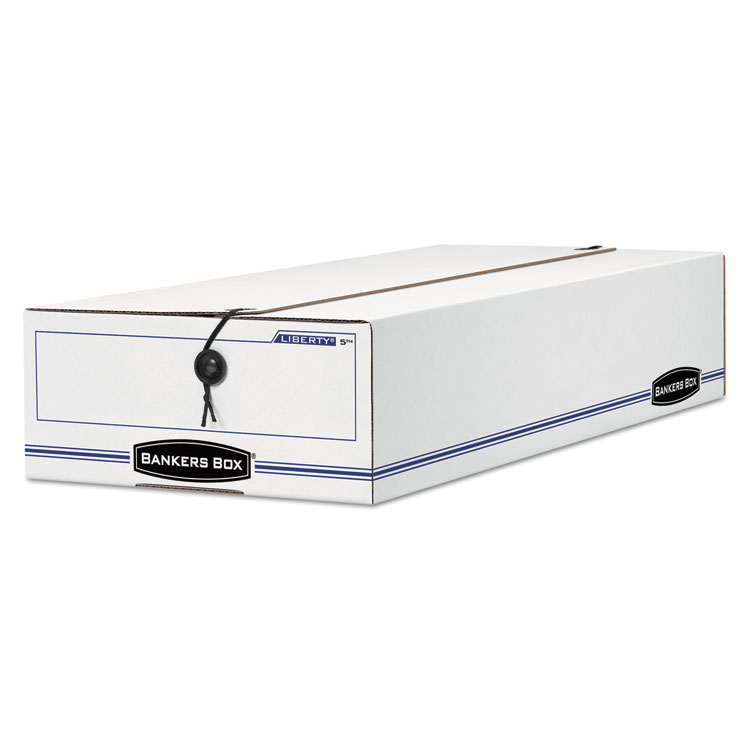 Picture of LIBERTY Check/Deposit Slip Storage Box, 9 x 23 x 4, White/Blue, 12/Carton