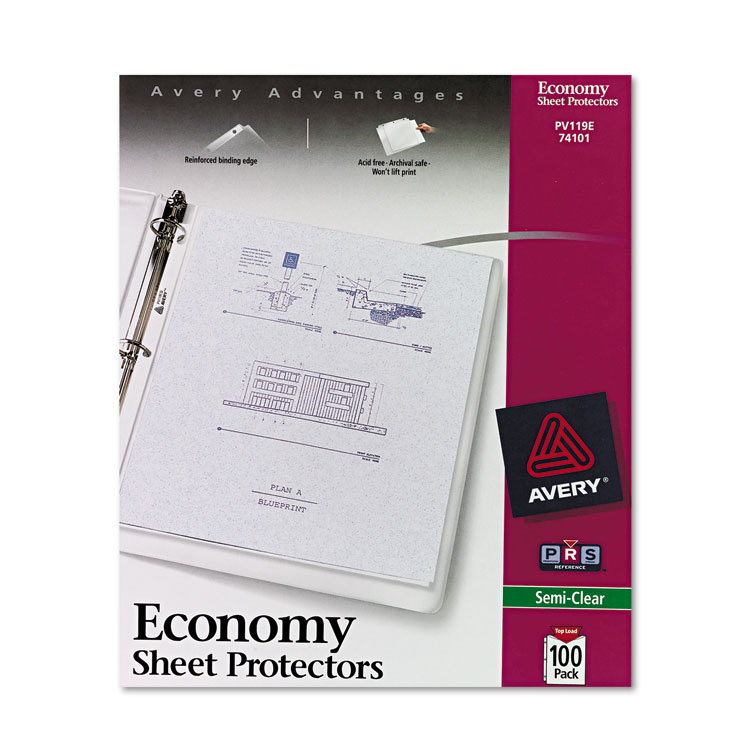 Picture of Top-Load Sheet Protector, Economy Gauge, Letter, Semi-Clear, 100/Box