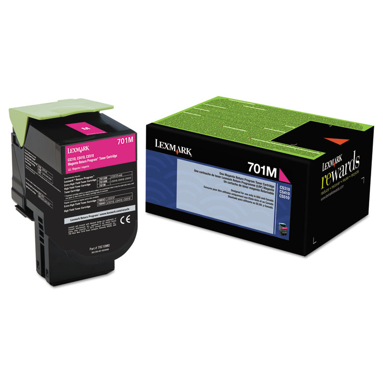 Picture of 70C10M0 Toner (LEX-701M) 1000 Page-Yield, Magenta