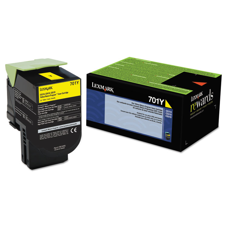 Picture of 70C10Y0 Toner (LEX-701Y) 1000 Page-Yield,Yellow