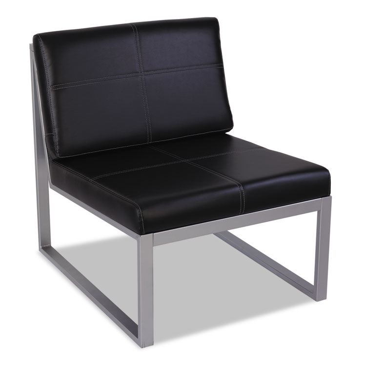 Ispara Series Armless Cube Chair, 26-3/8 x 31-1/8 x 30, Black/Silver