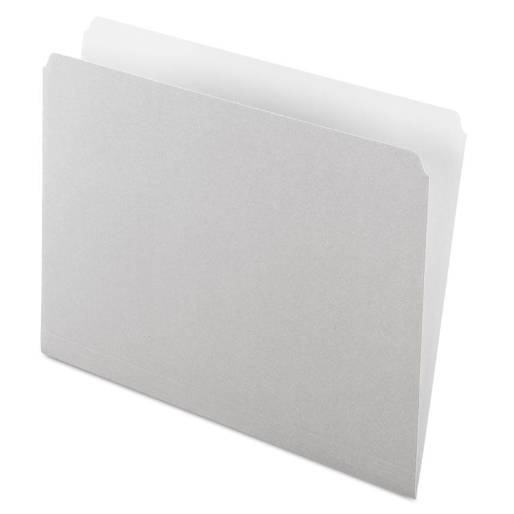 Picture of Colored File Folders, Straight Cut, Top Tab, Letter, Gray/Light Gray, 100/Box