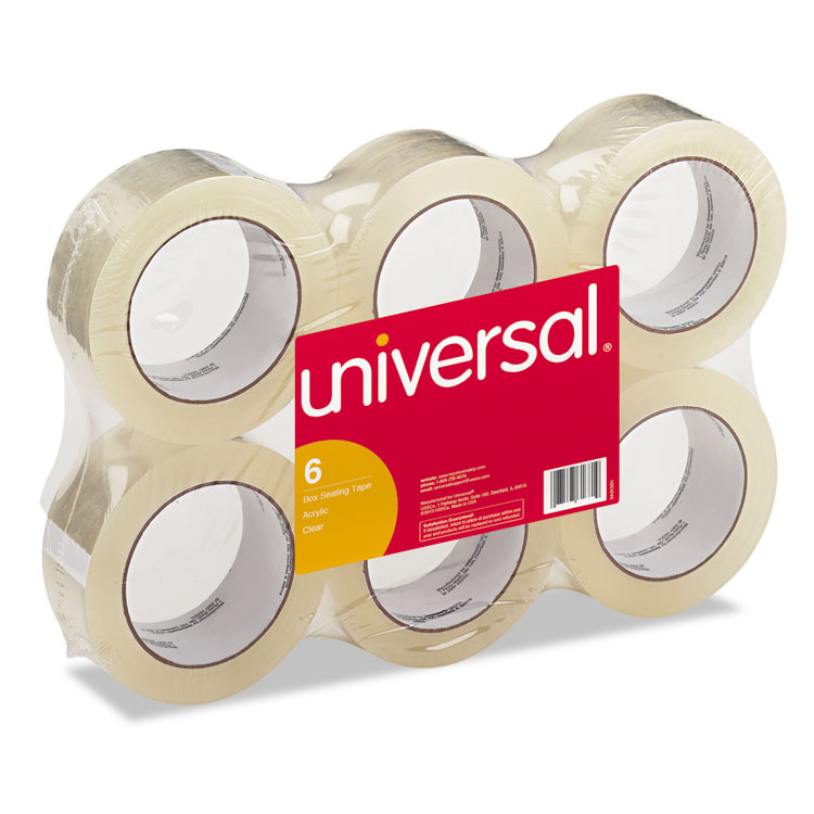 Picture of General-Purpose Box Sealing Tape, 48mm x 100m, 3" Core, Clear, 6/Pack