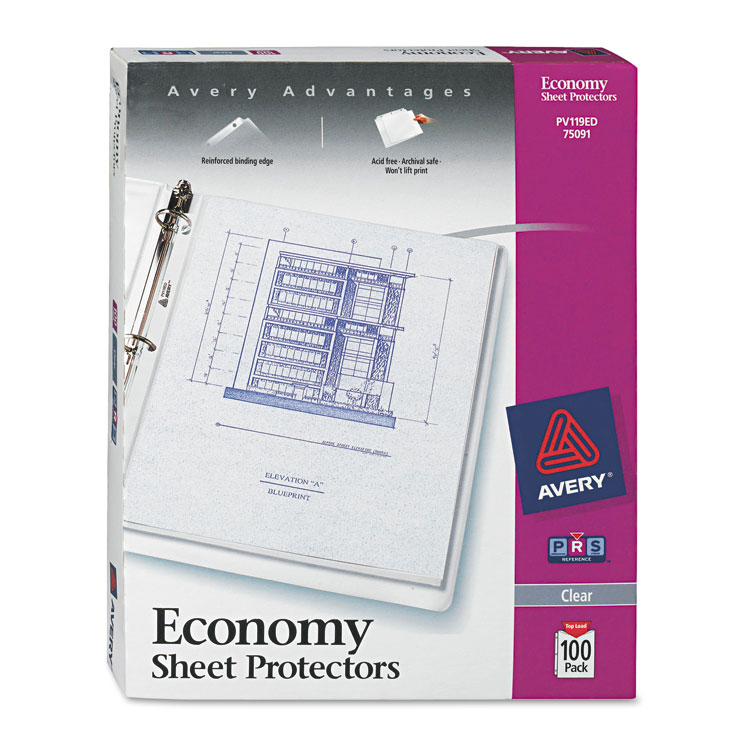 Picture of Top-Load Sheet Protector, Economy Gauge, Letter, Clear, 100/Box