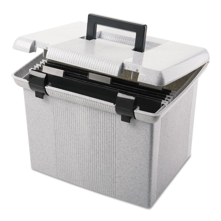 Picture of Portafile File Storage Box, Letter, Plastic, 13 7/8 x 14 x 11 1/8, Granite