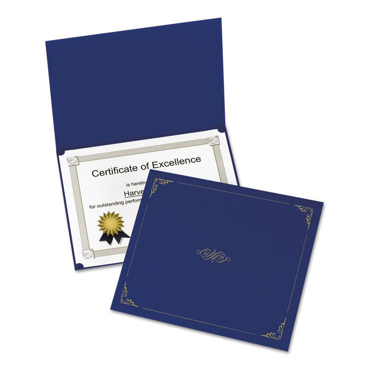 Picture of Certificate Holder, 11 1/4 x 8 3/4, Dark Blue, 5/Pack