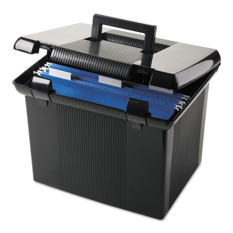 Picture of Portafile File Storage Box, Letter, Plastic, 11 x 14 x 11-1/8, Black