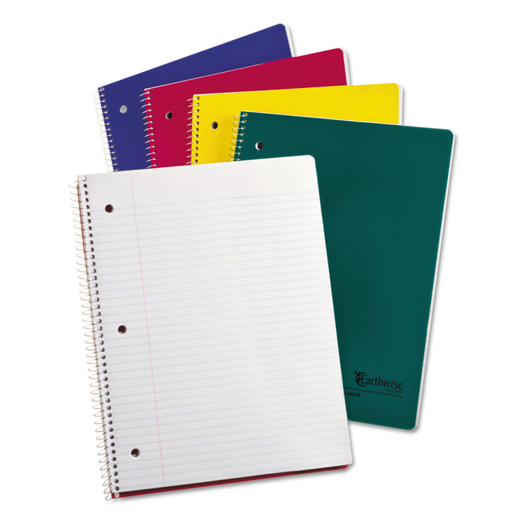 Picture of Earthwise 100% Recycled Single Subject Notebooks, 11 x 8 1/2, White, 80 Sheets