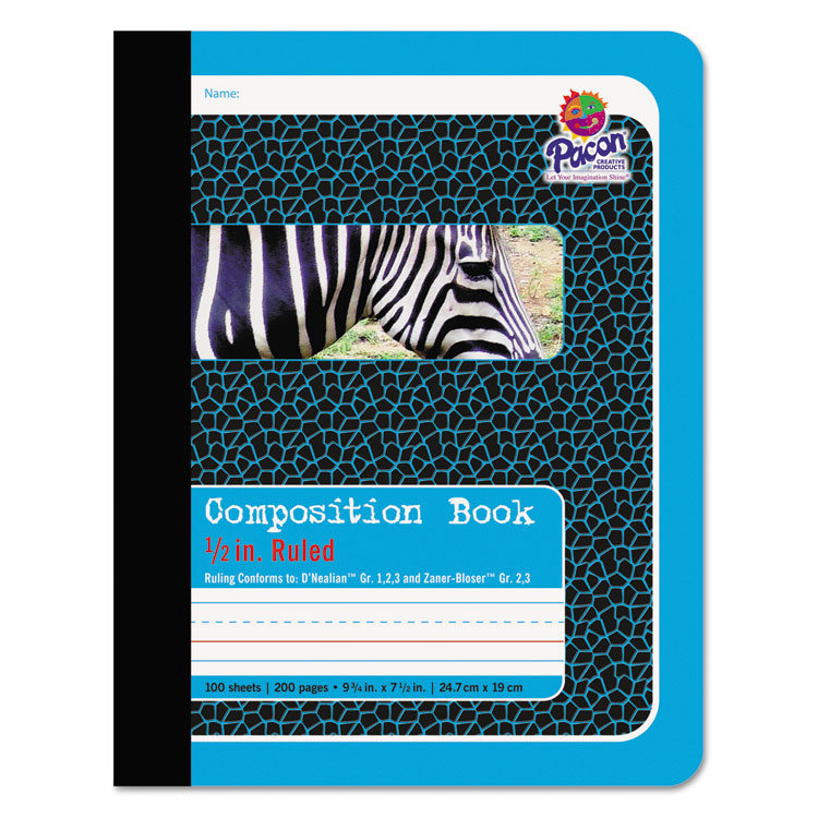 Picture of Composition Book, 1/2 Ruling, 9 3/4 x 7 1/2, 100 Sheets