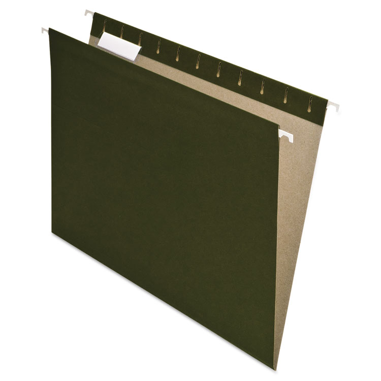 Picture of Earthwise Recycled Hanging File Folders, 1/5 Tab, Letter, Green, 25/Box