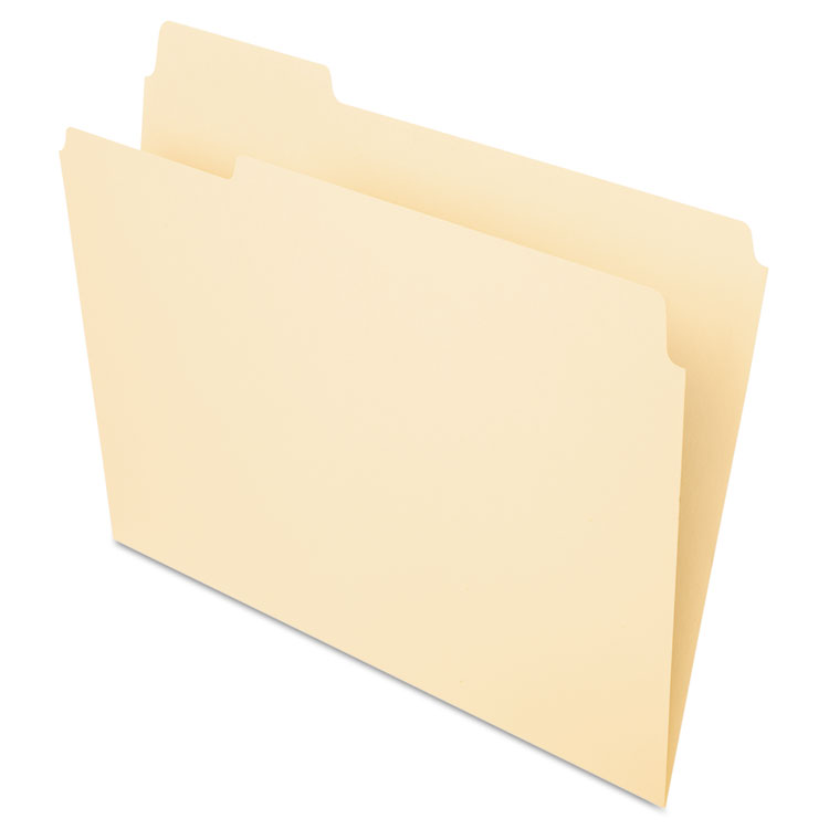 Picture of File Folders, 1/3 Cut Top Tab, Letter, Manila, 100/Box