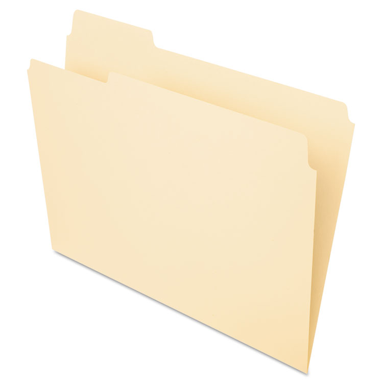 Picture of File Folders, 1/3 Cut, First Position, Top Tab, Letter, Manila, 100/Box