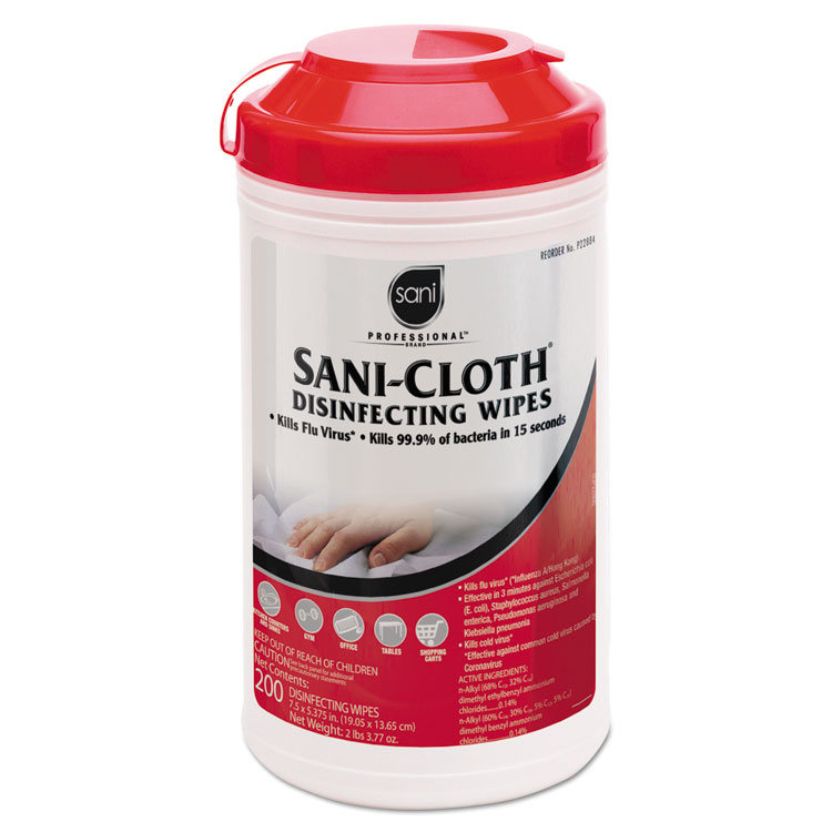 Picture of Sani-Cloth Disinfecting Surface Wipes, 7 1/2 x 5 3/8, 200/Canister