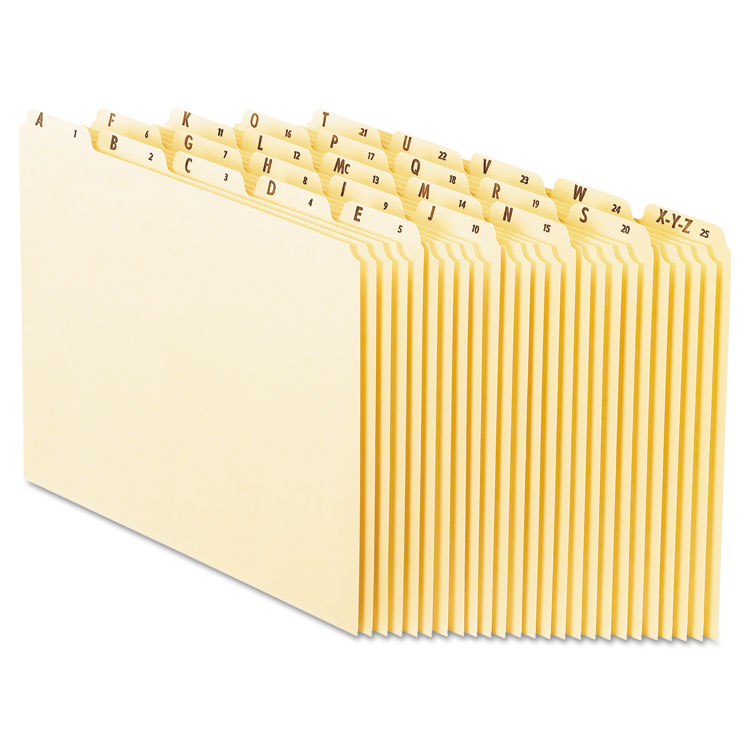 Picture of Recycled Top Tab File Guides, Alpha, 1/5 Tab, Manila, Letter, 25/Set