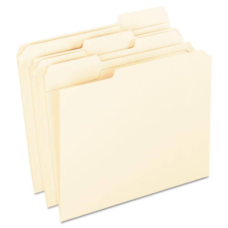 Picture of Reinforced Top Tab File Folders, 11 point Kraft, 1/3 Cut, Letter, 100/Box