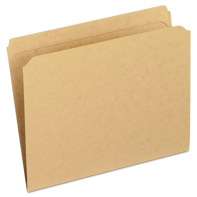 Picture of Two-Ply Dark Kraft File Folders, Straight Cut, Top Tab, Letter, Brown, 100/Box