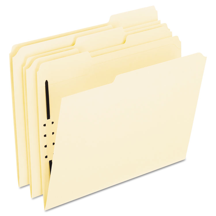 Picture of Fastener Folders, 1 Fastener, 1/3 Cut Tabs, Letter, Manila, 50/Box