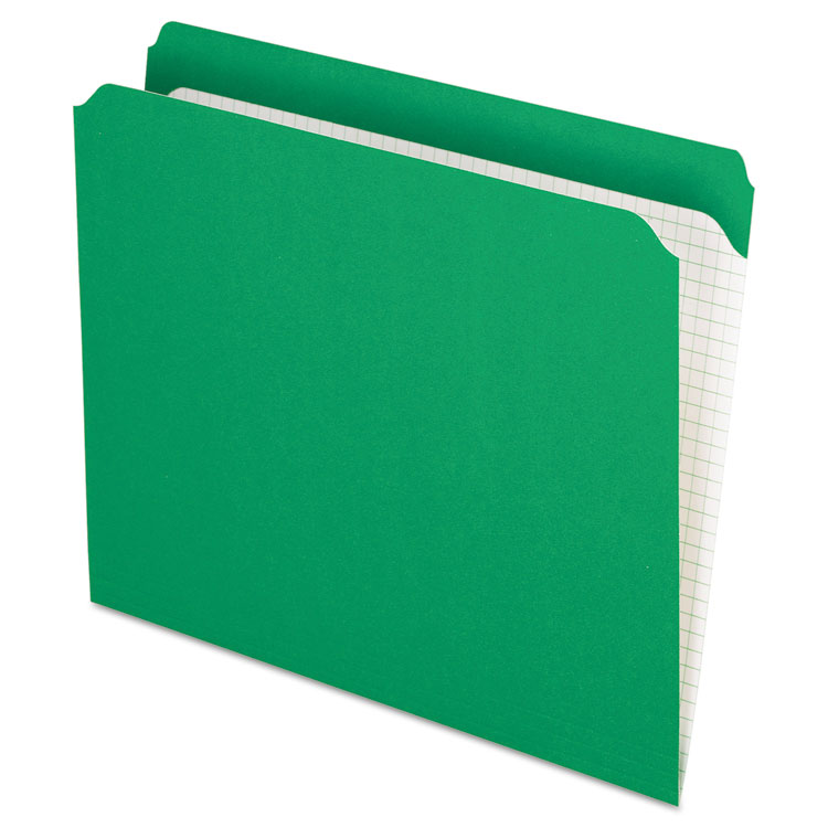 Picture of Reinforced Top Tab File Folders, Straight Cut, Letter, Bright Green, 100/Box