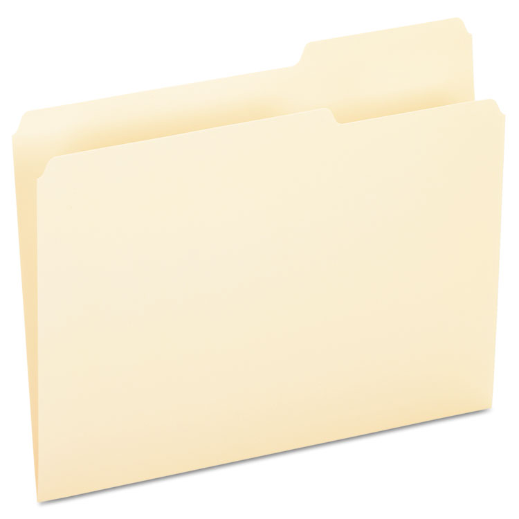 Picture of File Folders, 1/3 Cut, Third Position, Top Tab, Letter, Manila, 100/Box