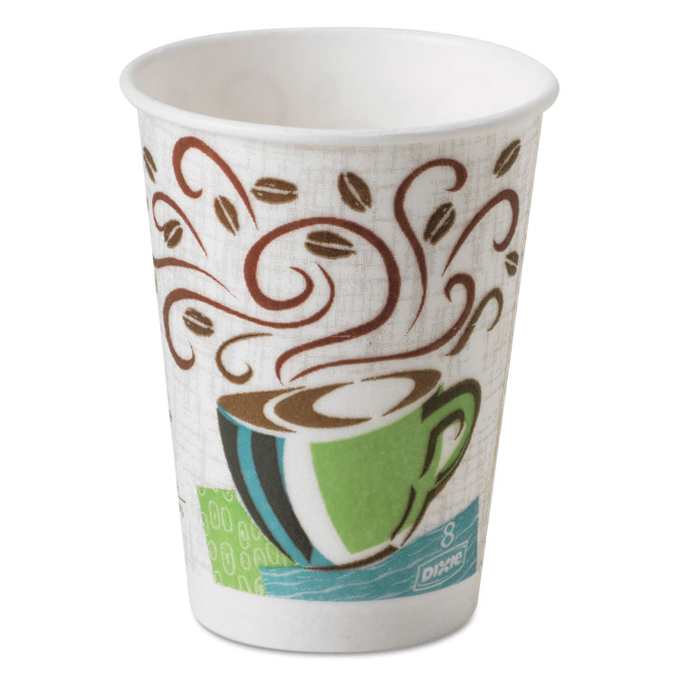 PerfecTouch Hot/Cold Cups, 8 oz, Paper, Coffee Haze Design, 160/Pack