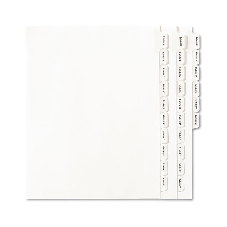 Picture of Allstate-Style Legal Exhibit Index Dividers, 25-Tab, Exhibit A-Z, Letter, White