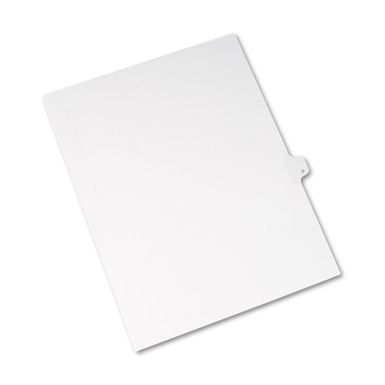 Picture of Allstate-Style Legal Exhibit Side Tab Divider, Title: P, Letter, White, 25/Pack