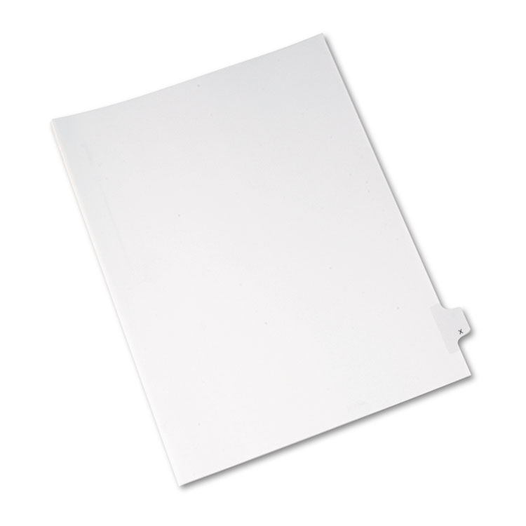 Picture of Allstate-Style Legal Exhibit Side Tab Divider, Title: X, Letter, White, 25/Pack