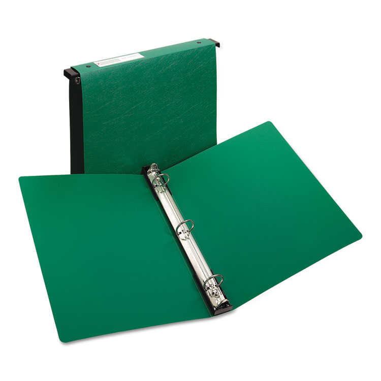 Picture of Hanging Storage Binder with Gap Free Round Rings, 11 x 8 1/2, 1" Capacity, Green
