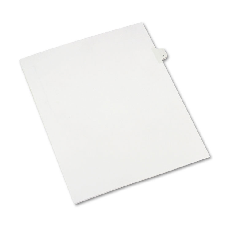 Picture of Allstate-Style Legal Exhibit Side Tab Divider, Title: 7, Letter, White, 25/Pack