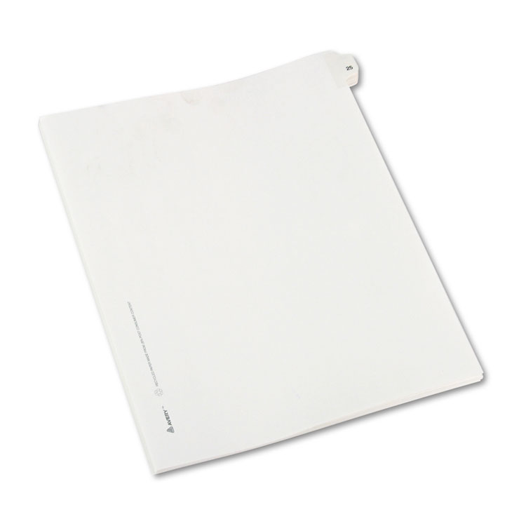 Picture of Allstate-Style Legal Exhibit Side Tab Divider, Title: 25, Letter, White, 25/Pack