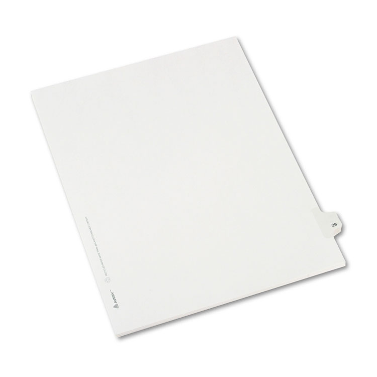 Picture of Allstate-Style Legal Exhibit Side Tab Divider, Title: 29, Letter, White, 25/Pack