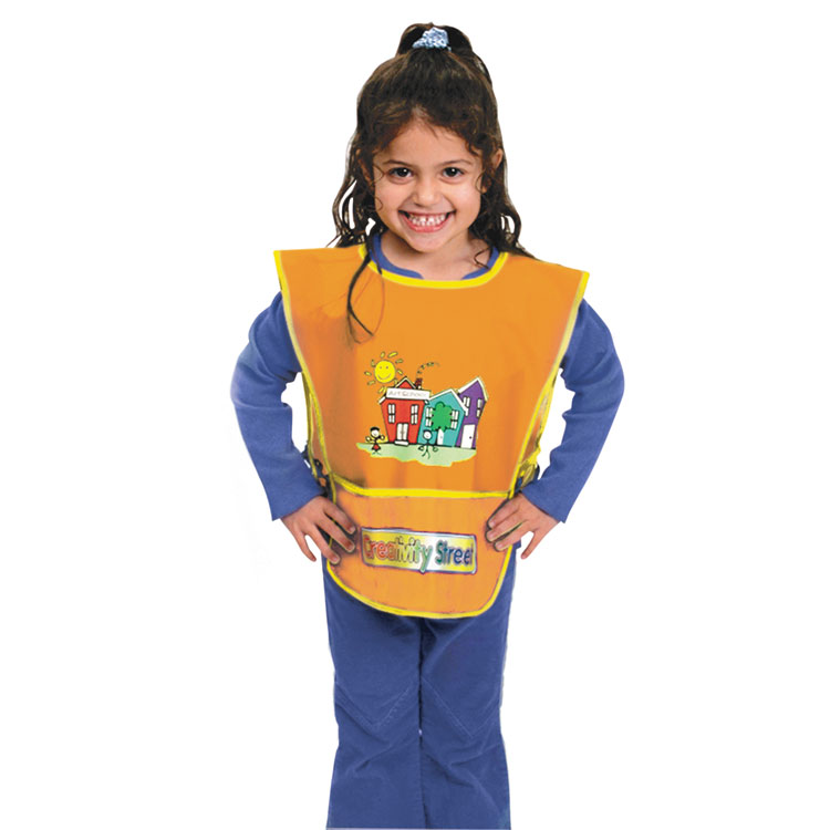 Picture of Kraft Artist Smock, Fits Kids Ages 3-8, Vinyl, One Size Fits All, Bright Colors