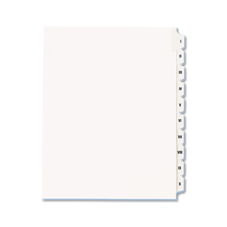 Picture of Allstate-Style Legal Exhibit Side Tab Dividers, 10-Tab, I-X, Letter, White