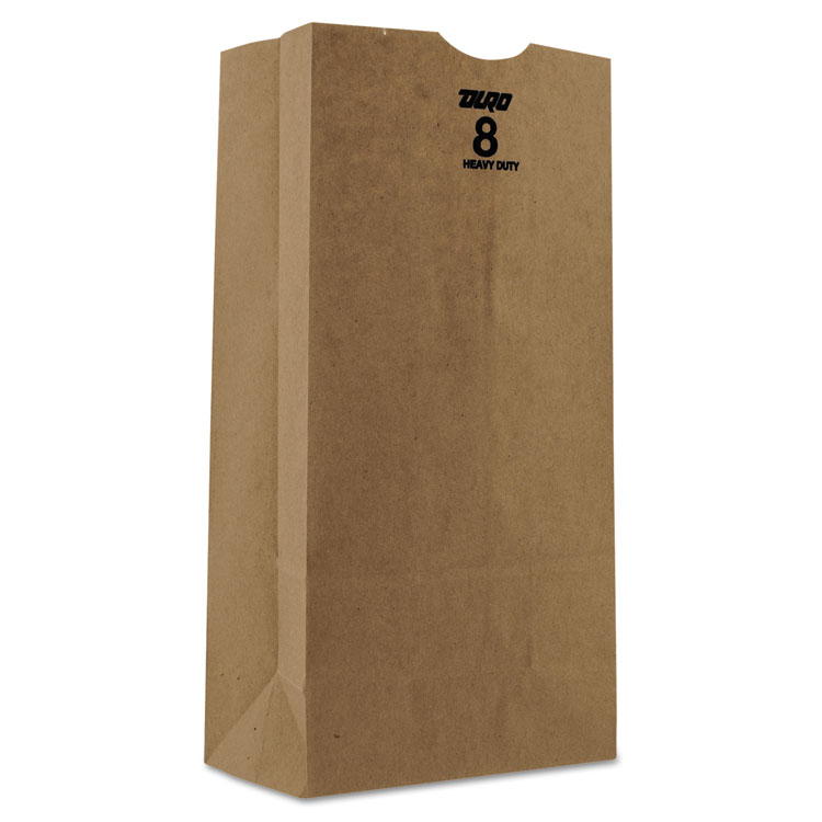 Picture of #8 Paper Grocery Bag, 50lb Kraft, Heavy-Duty 6 1/8 X 4 1/8 X 12 7/16, 500 Bags