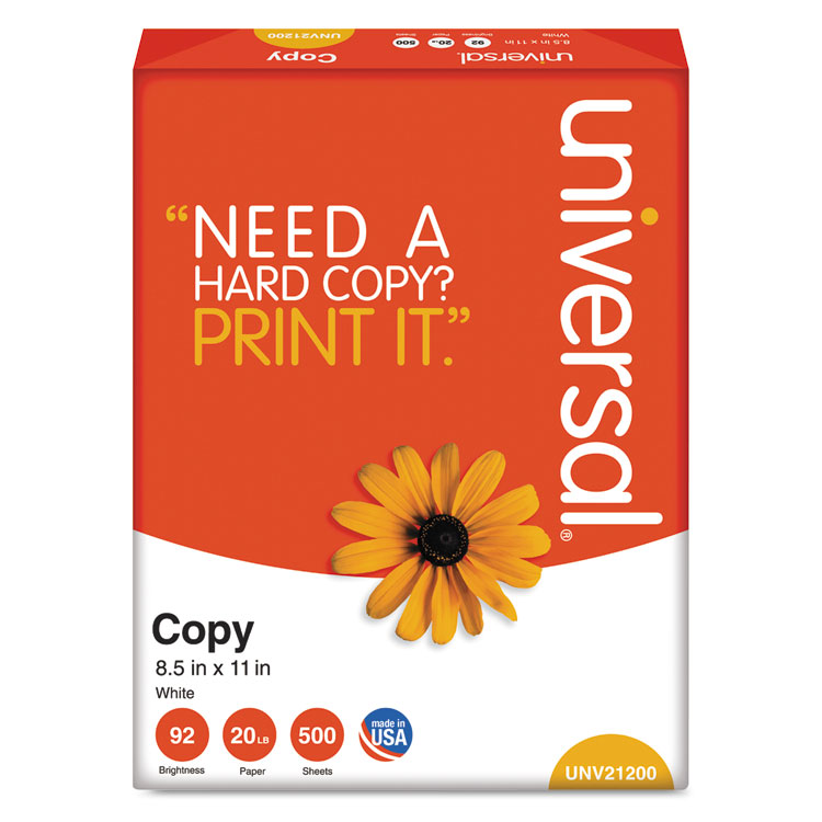 Picture of Copy Paper, 92 Brightness, 20lb, 8-1/2 x 11, White, 5000 Sheets/Carton