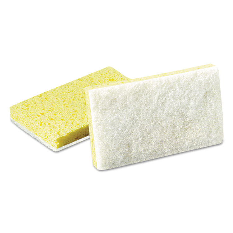 Picture of Light-Duty Scrubbing Sponge, #63, 3 1/2 X 5 5/8, Yellow/white