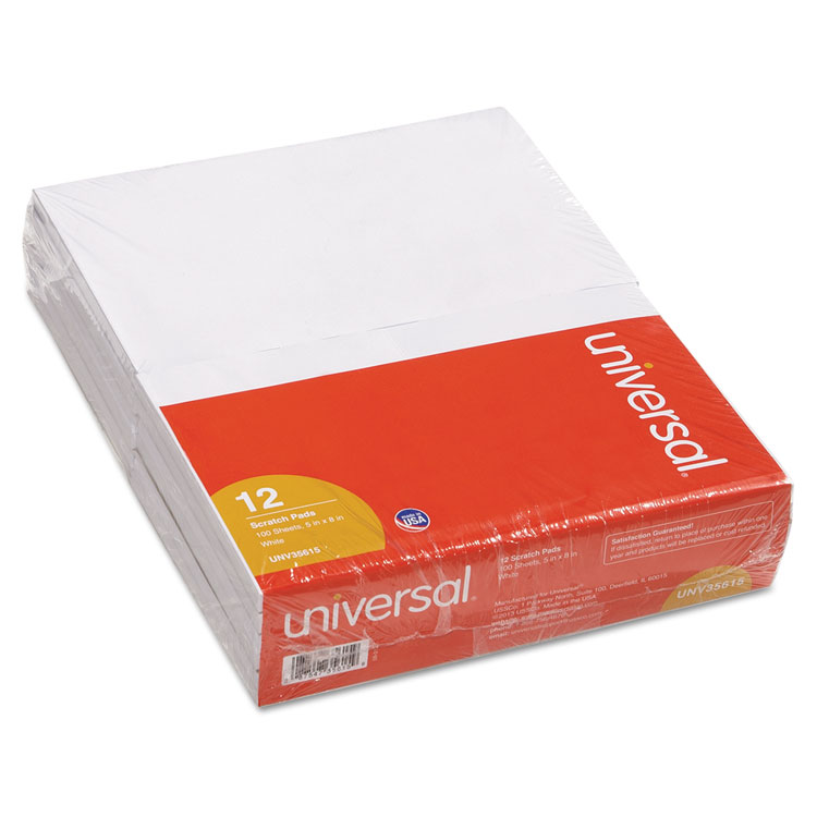 Picture of Scratch Pads, Unruled, 5 x 8, White, 12 100 Sheet Pads/Pack
