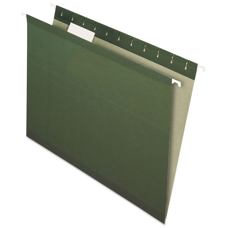 Picture of Earthwise Printable-Insert Hanging File Folders, 1/5 Tab, Letter, Green, 25/Box