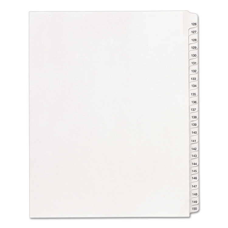 Picture of Allstate-Style Legal Exhibit Side Tab Dividers, 25-Tab, 126-150, Letter, White