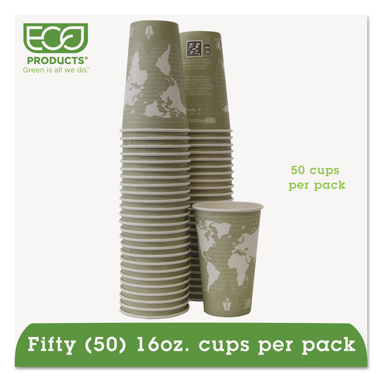 Picture of World Art Renewable/compostable Hot Cups, 16 Oz, Moss, 50/pack
