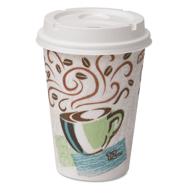 Picture of Paper Hot Cups & Lids Combo Bag, 12oz, 50/pack