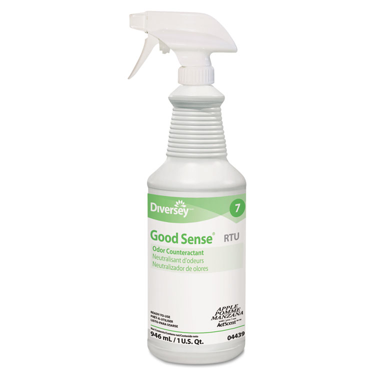 Picture of Diversey™ Good Sense RTU Liquid Odor Counteractant, Apple Scent, 32 oz Spray Bottle (DVO04439)