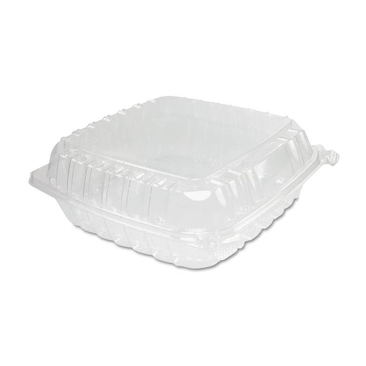 Picture of ClearSeal Plastic Hinged Container, Large, 9x9-1/2x3, Clear, 100/Bag