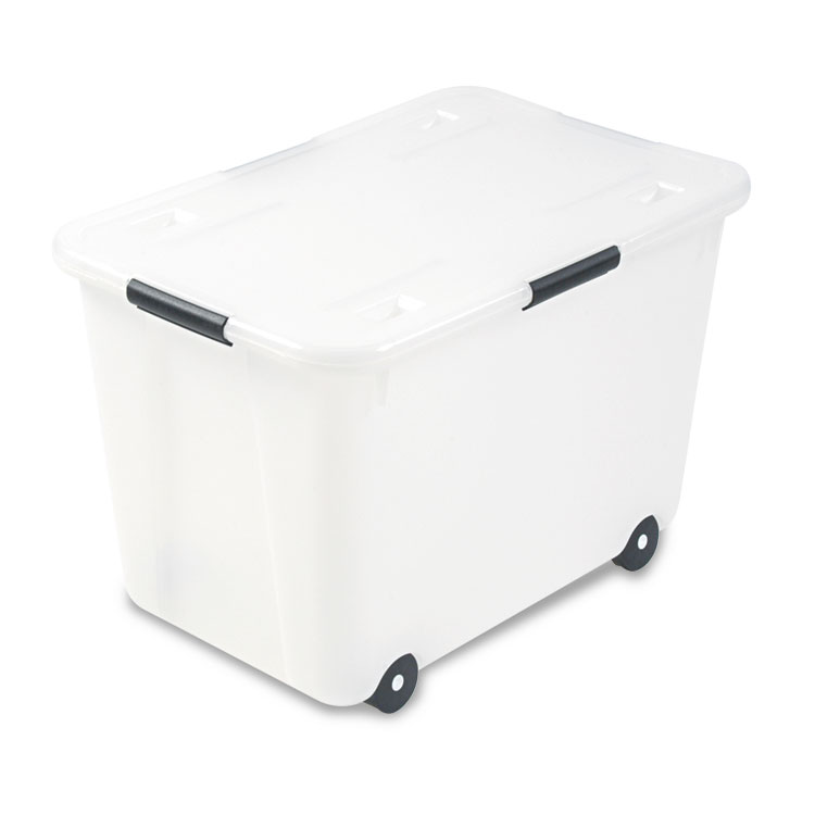Picture of Rolling Storage Box, Letter/Legal, 15-Gallon Size, Clear