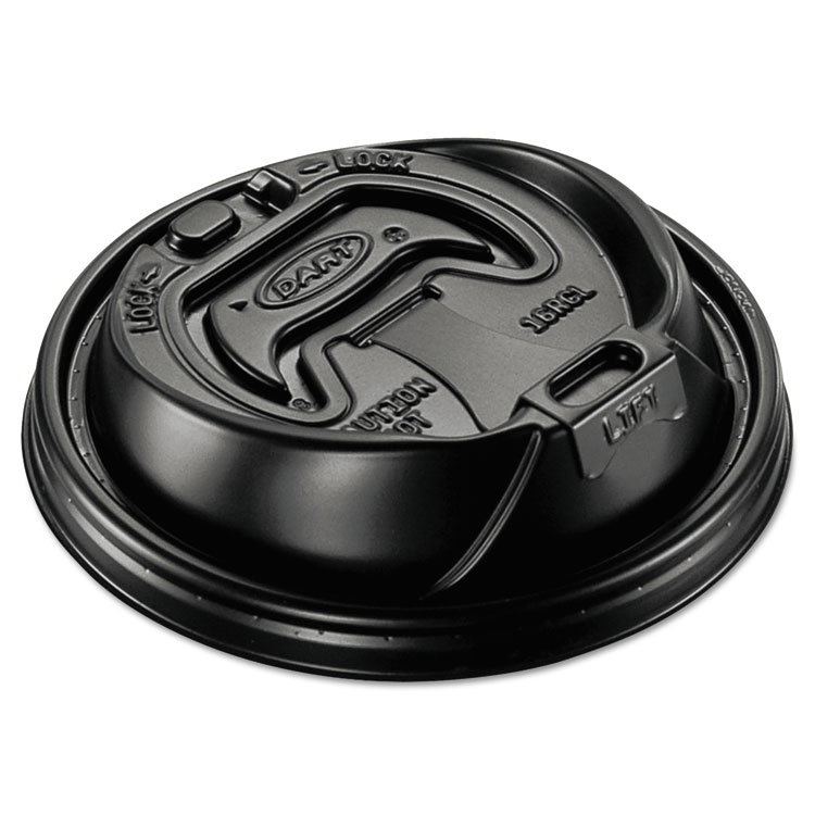 Picture of OPTIMA RECLOSABLE LID, FITS 12-24 OZ FOAM CUPS, BLACK, 1000/CARTON