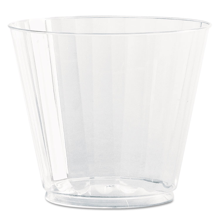 Picture of Classic Crystal Plastic Tumblers, 9 Oz., Clear, Fluted, Squat, 12/pack