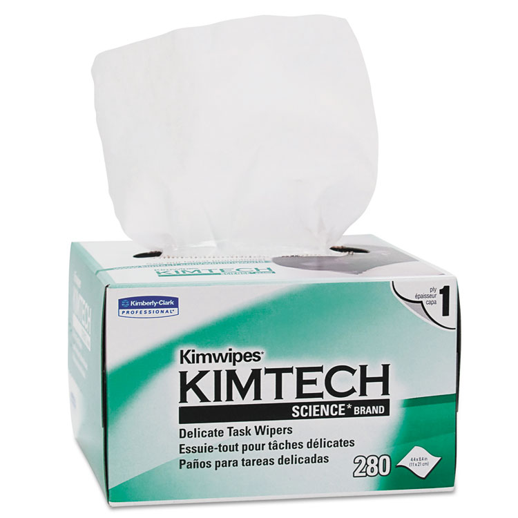 Picture of KIMWIPES, Delicate Task Wipers, 1-Ply, 4 2/5 x 8 2/5, 280/Box