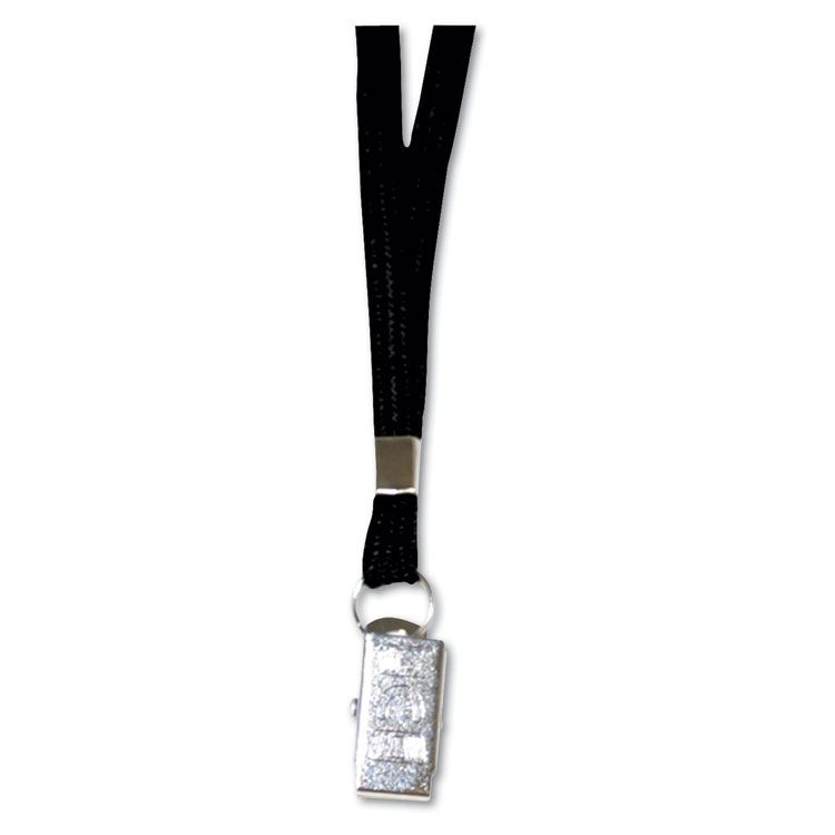 Picture of Deluxe Lanyards, Clip Style, 36" Long, Black, 24/Box